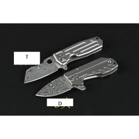 Damascus Blade HY Axis Hunting Survival Camping Tactical Pocket Knife with Keychain Necklace UD405309